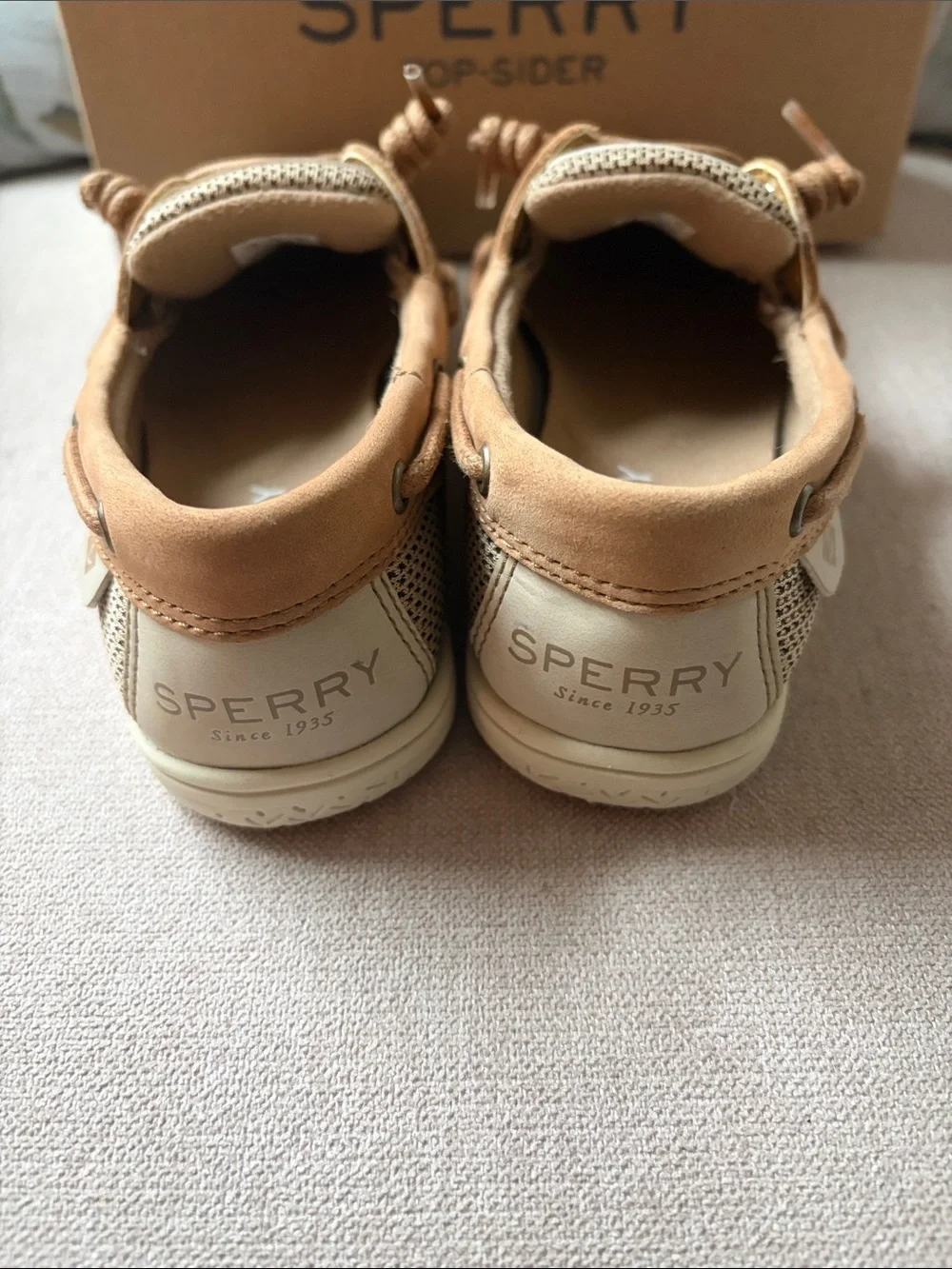 Sperry Kids Tan Lace-Up Boat Shoes
